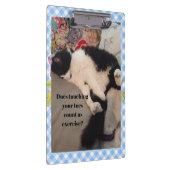 Tuxedo Cat Funny Quote Zwart en Witte Katten Meisj Klembord (Rechts)