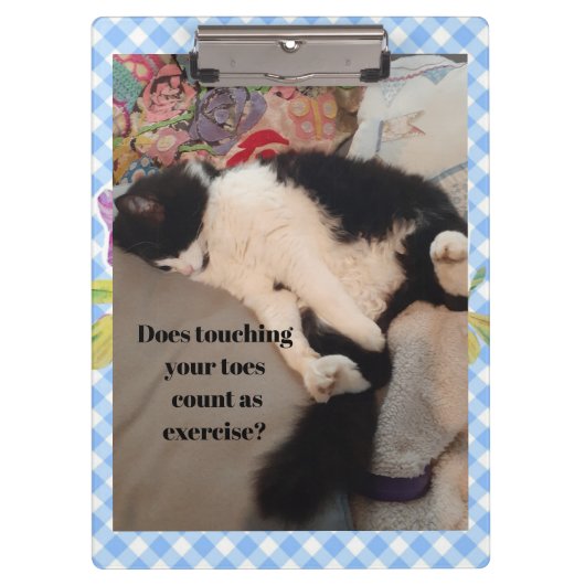 Tuxedo Cat Funny Quote Zwart en Witte Katten Meisj Klembord (Voorkant)