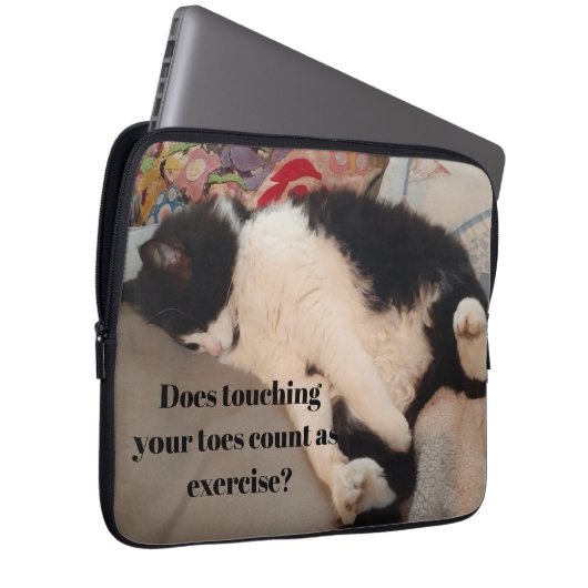 Tuxedo Cat Funny Quote Zwart en Witte Katten Meisj Laptop Sleeve (Voorkant Rechts)
