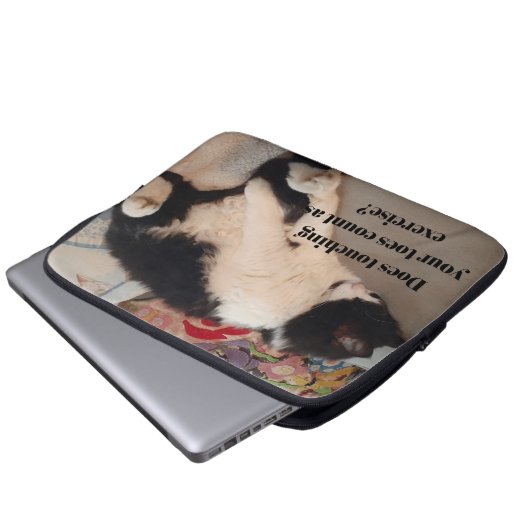 Tuxedo Cat Funny Quote Zwart en Witte Katten Meisj Laptop Sleeve (Voorkant onderkant)