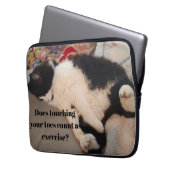 Tuxedo Cat Funny Quote Zwart en Witte Katten Meisj Laptop Sleeve (Voorkant Links)