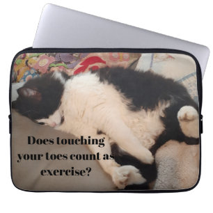 Tuxedo Cat Funny Quote Zwart en Witte Katten Meisj Laptop Sleeve
