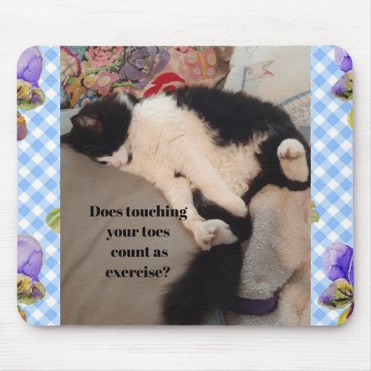 Tuxedo Cat Funny Quote Zwart en Witte Katten Meisj Muismat (Voorkant)