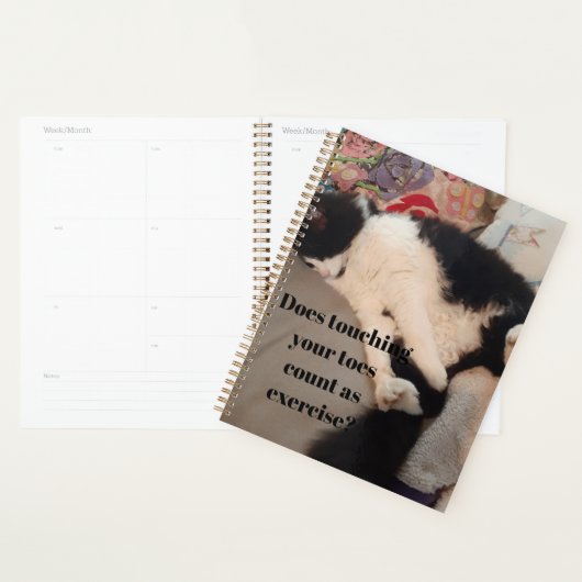 Tuxedo Cat Funny Quote Zwart en Witte Katten Meisj Planner (Display)