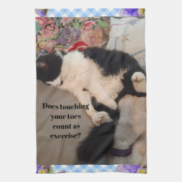 Tuxedo Cat Funny Quote Zwart en Witte Katten Meisj Theedoek