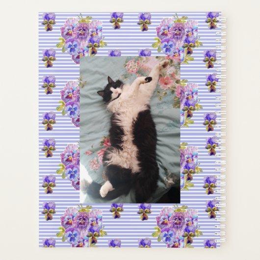 Tuxedo Cat Funny Schattige Bloemen Happy Dance Planner (Achterkant)