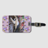 Tuxedo Cat Funny Schattige doet een Mexican Wave Q Bagagelabel (Voorkant (horizontaal))