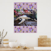 Tuxedo Cat Funny Schattige doet een Mexican Wave Q Poster (Keuken)