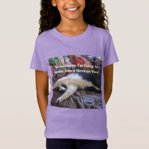 Tuxedo Cat Funny Schattige doet een Mexican Wave Q T-shirt