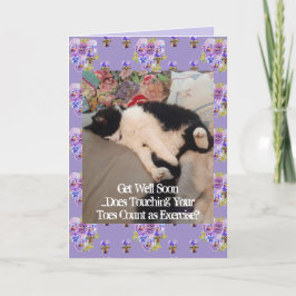 Tuxedo Cat Funny Thinking You Touch Toes Card Kaart
