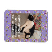 Tuxedo Cat Funny Touching Toes Valentines Day Magneet (Horizontaal)