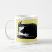 Tuxedo cat - geel koffiemok (Links)