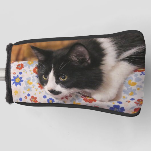 Tuxedo Cat Golf Head Hoesje Golfheadcover (Voorkant)