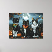 Tuxedo Cat Halloween Spooky Canvas Afdruk (Voorkant)