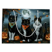 Tuxedo Cat Halloween Spooky Groot Cadeauzakje (Achterkant)