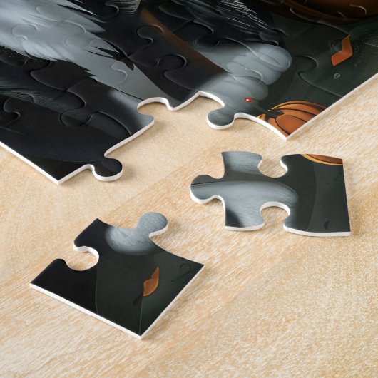 Tuxedo Cat Halloween Spooky Legpuzzel (Zijkant)