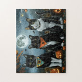 Tuxedo Cat Halloween Spooky Legpuzzel (Verticaal)