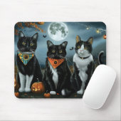 Tuxedo Cat Halloween Spooky Muismat (Met muis)