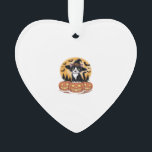 Tuxedo Cat Halloween Witch Cute Pumpkins Essential Ornament<br><div class="desc">Tuxedo Cat Halloween Witch Cute Pumpkins Essential T-Shirt</div>