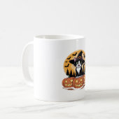 Tuxedo Cat Halloween Witch Schattigee pompoenen Es Koffiemok (Voorkant links)