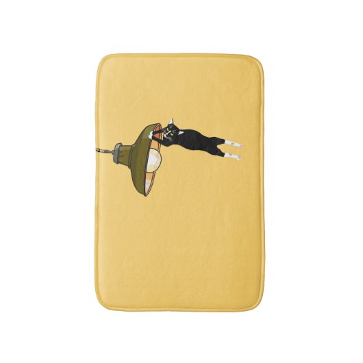 Tuxedo Cat Hanging op lamp Badmat (Voorkant Verticaal)