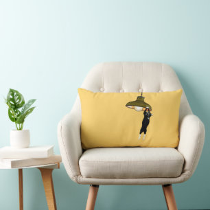 Tuxedo Cat Hanging op lamp Kussen