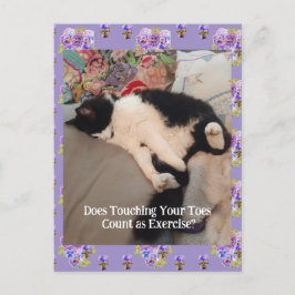 Tuxedo Cat Happy Birthday Touch Toes Card Briefkaart