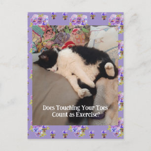 Tuxedo Cat Happy Birthday Touch Toes Card Briefkaart