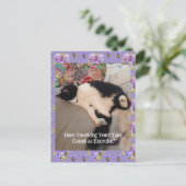Tuxedo Cat Happy Birthday Touch Toes Card Briefkaart (Staand voorkant)