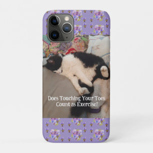 Tuxedo Cat Happy Birthday Touch Toes Card Case-Mate iPhone Case