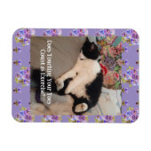 Tuxedo Cat Happy Birthday Touch Toes Card Magneet (Horizontaal)