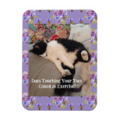 Tuxedo Cat Happy Birthday Touch Toes Card Magneet (Verticaal)