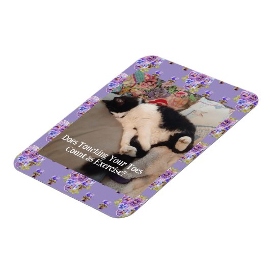 Tuxedo Cat Happy Birthday Touch Toes Card Magneet (Linkerzijde)