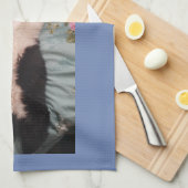 Tuxedo Cat Happy Dance Photo Kitchen Towel Theedoek (Quarter Fold)