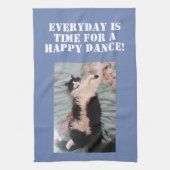 Tuxedo Cat Happy Dance Photo Kitchen Towel Theedoek (Verticaal)