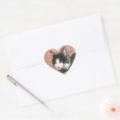 Tuxedo Cat Hart Sticker (Envelop)