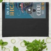 Tuxedo Cat Highway Cool Wind In My Hair Hippie Cat Theedoek (Gevouwen)