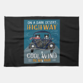 Tuxedo Cat Highway Cool Wind In My Hair Hippie Cat Theedoek (Horizontaal)