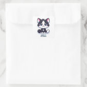 Tuxedo Cat Houd het stijlvol Vierkante Sticker (Tas)