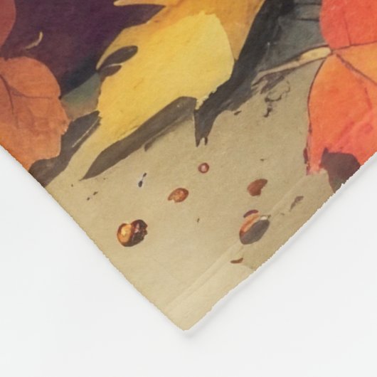 Tuxedo Cat in Autumn verlaat Thanksgiving Fleece Deken (Hoek)