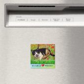 Tuxedo Cat in Basket Fridge Magnet (Insitu (Vaatwasser))
