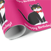 Tuxedo Cat in Bow Stropdas: Vrolijke verjaardag! Cadeaupapier (Rol Hoek)
