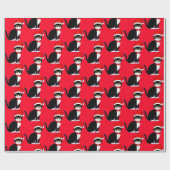 Tuxedo Cat in Bowtie: Kerstmis Cadeaupapier (Vlak)