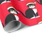 Tuxedo Cat in Bowtie: Kerstmis Cadeaupapier (Rol Hoek)
