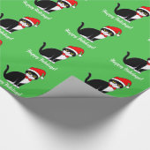 Tuxedo Cat in Bowtie: Kerstmis Cadeaupapier (Hoek)