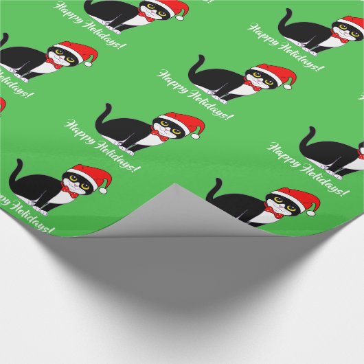 Tuxedo Cat in Bowtie: Kerstmis Cadeaupapier (Hoek)