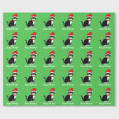 Tuxedo Cat in Bowtie: Kerstmis Cadeaupapier (Vlak)