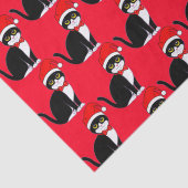 Tuxedo Cat in Bowtie: Kerstmis  Tissuepapier (Detail)