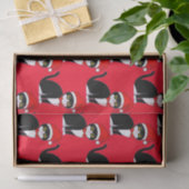 Tuxedo Cat in Bowtie: Kerstmis  Tissuepapier (Geschenk)