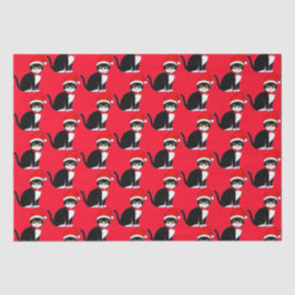 Tuxedo Cat in Bowtie: Kerstmis  Tissuepapier